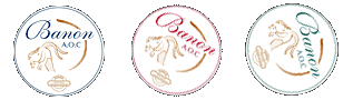 L'étiquette et le logo officiel de l'AOC. (cliquer pour agrandir l'image) Logos AOC Banon